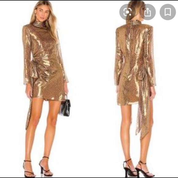 L’Academie Metallic Josette Dress Leopard NWT - Picture 7 of 7